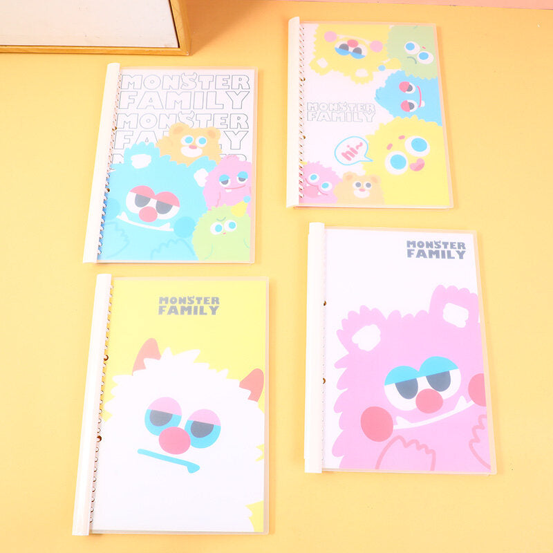 Quaderno a spirale a fogli mobili Monster Family B5-pagine interne a righe orizzontali