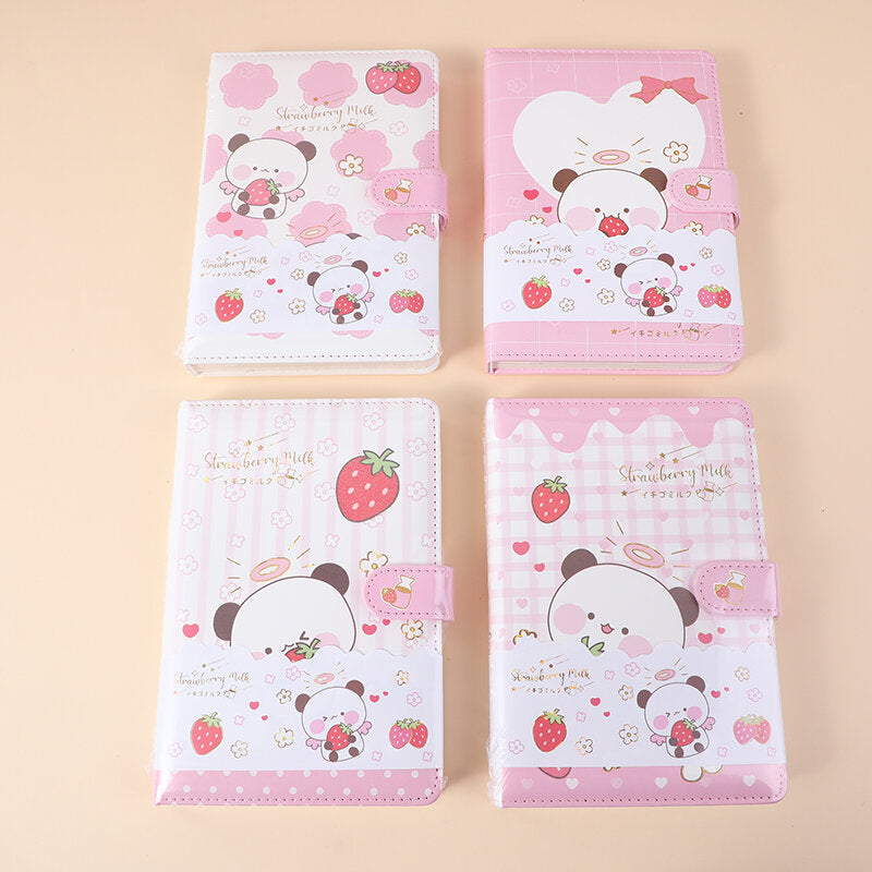 32K pagine a colori taccuino magnetico in pelle con fibbia-Carino orso angelo