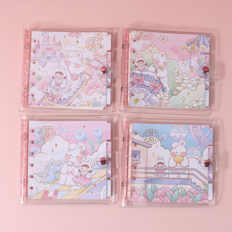 Quaderno quadrato a fogli mobili - parco divertimenti rosa