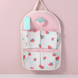 Borsa appesa alla fragola color crema con quattro tasche