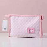 Borsa cosmetica quadrata in cialda - rosa