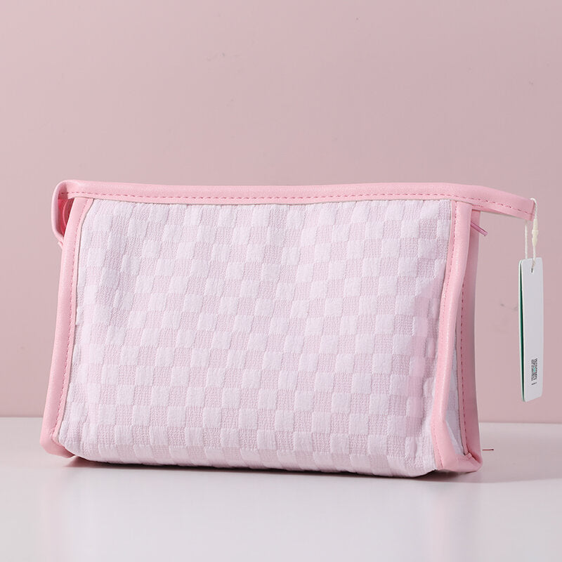 Borsa cosmetica quadrata in cialda - rosa