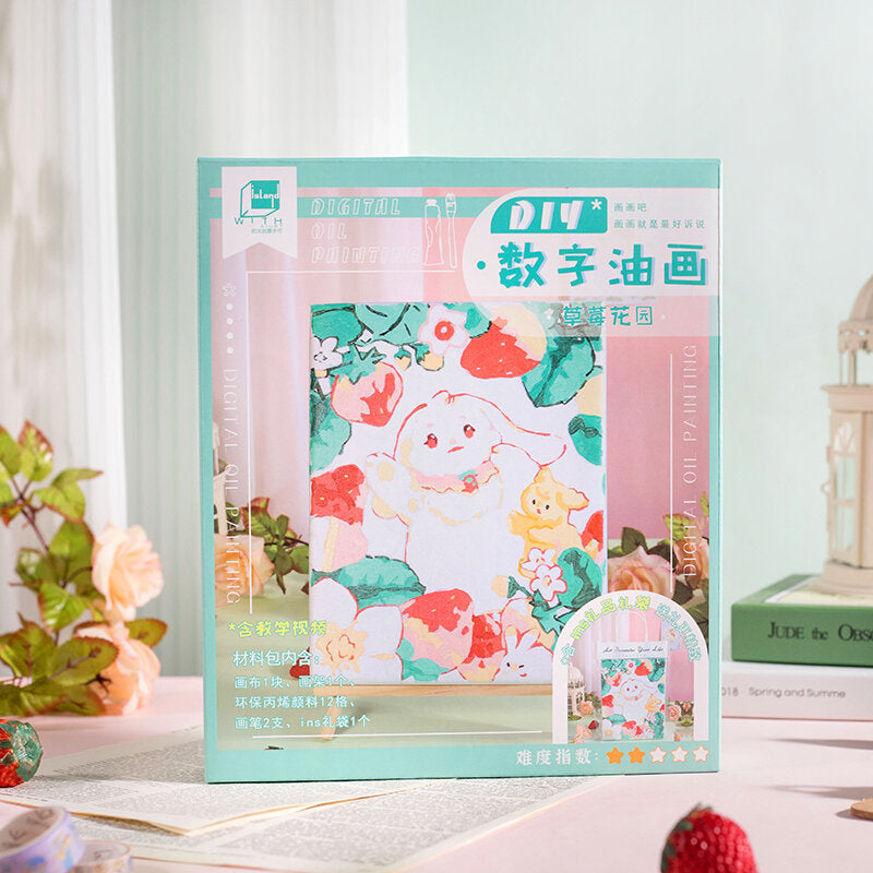 Giardino delle fragole pittura a olio digitale fai da te