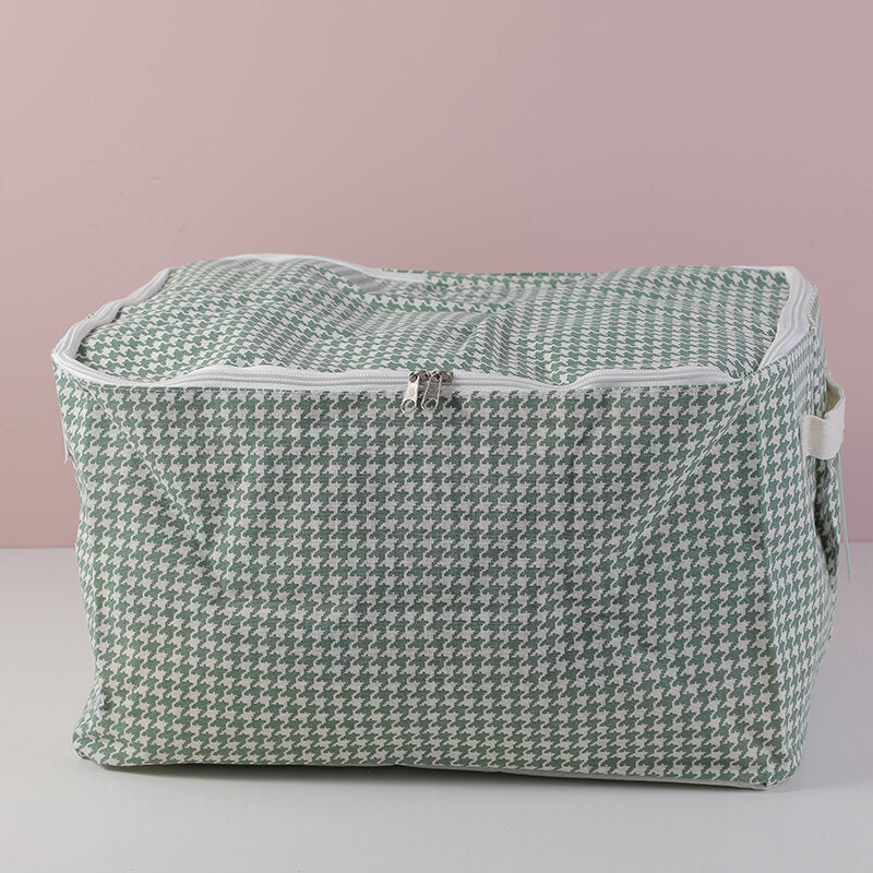 Borsa porta trapunte in pied-de-poule S-verde