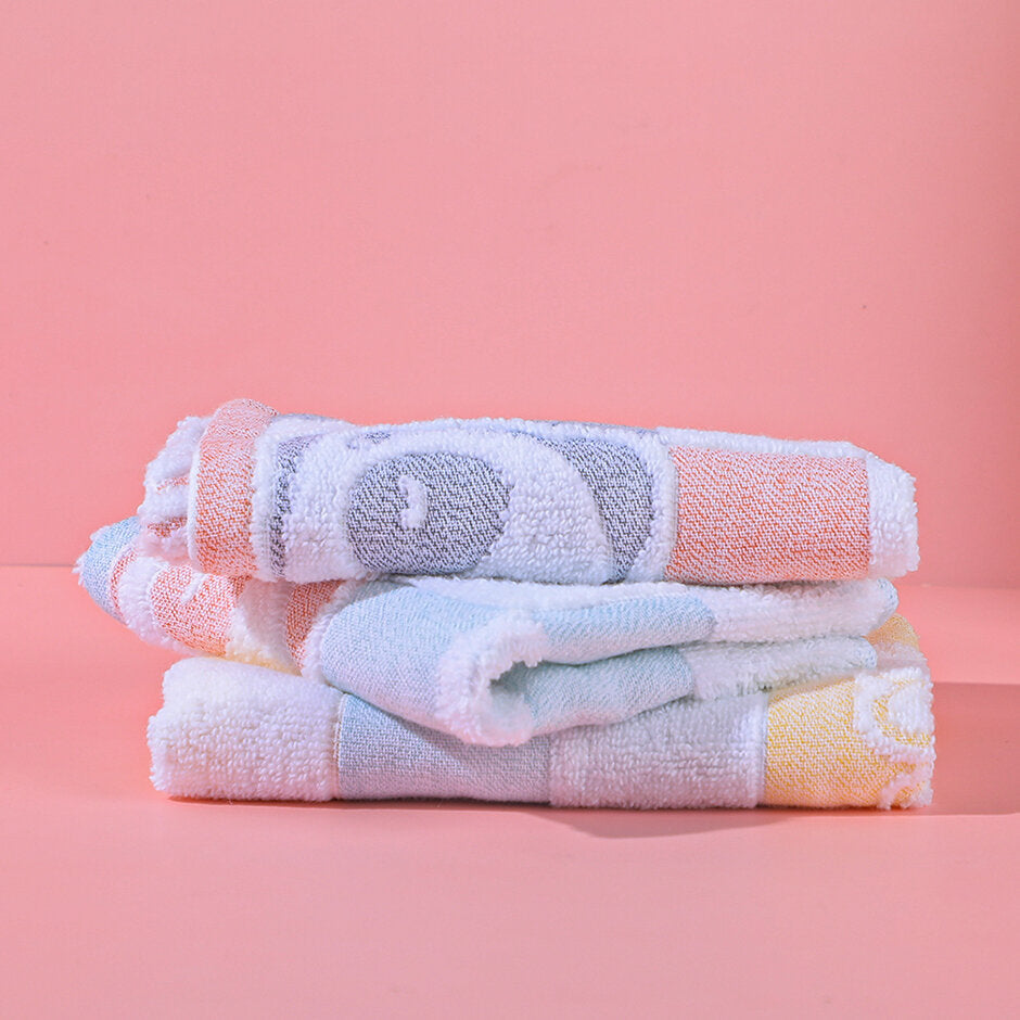 Asciugamano per bambini a scacchiera con panda