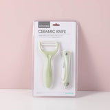 Set di due pezzi di coltello e pelapatate in ceramica