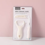 Set di due coltelli e sbucciatori di frutta in ceramica