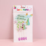 Cake topdi di carta a forma di sirena 5 pezzi