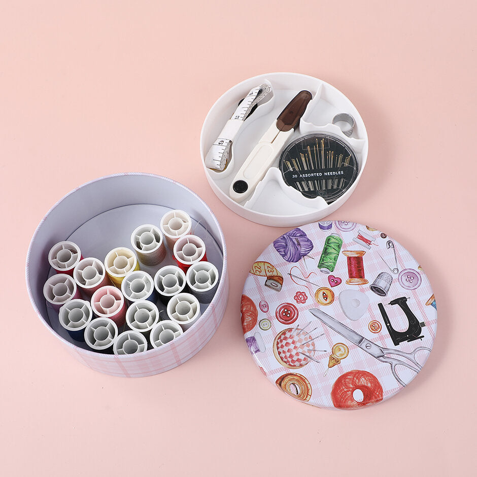 Set di scatole da cucito rotonde grandi