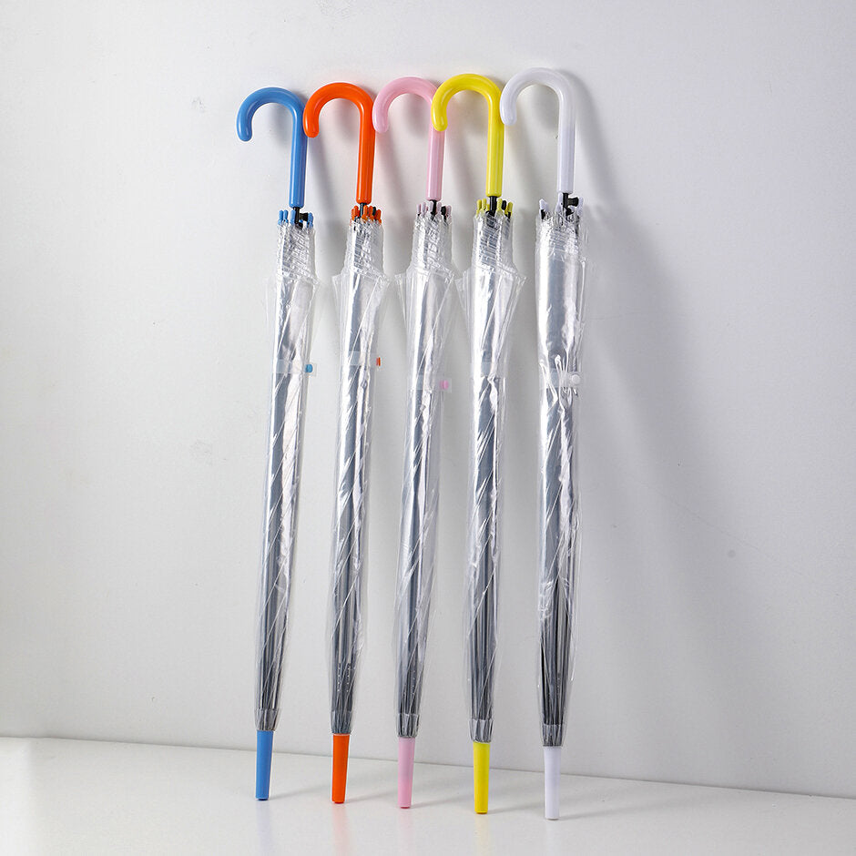 Ombrello dritto con manico colorato trasparente