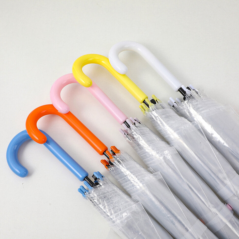 Ombrello dritto con manico colorato trasparente
