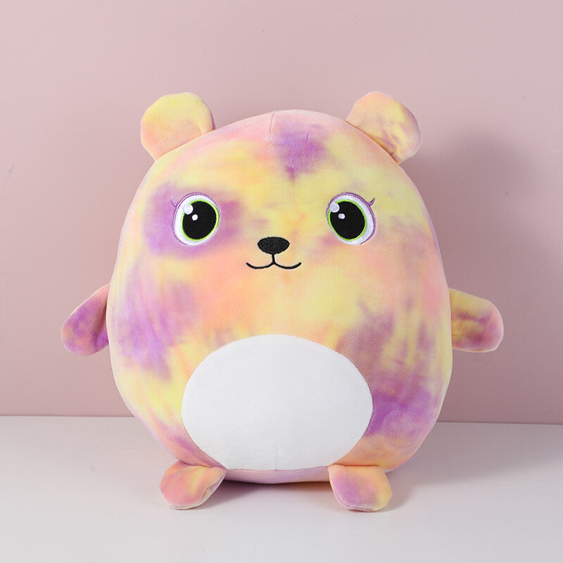 Peluche cuscino tondo orso tinto in massa -30 cm