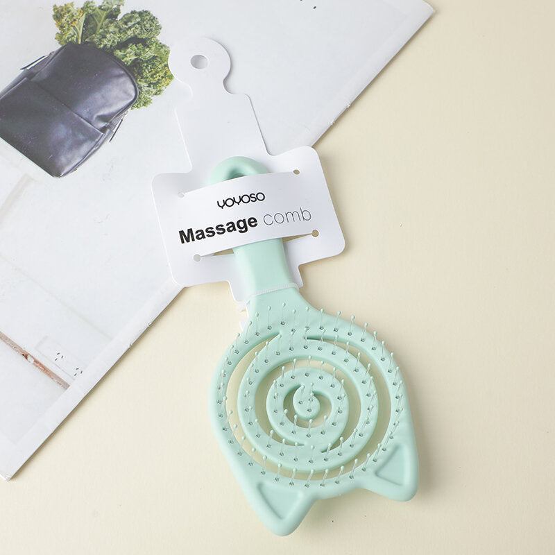 Pettine capelli bagnati e asciutti a testa per gatto - verde