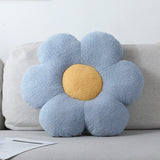 Cuscino a forma di fiore con volto sorridente - blu