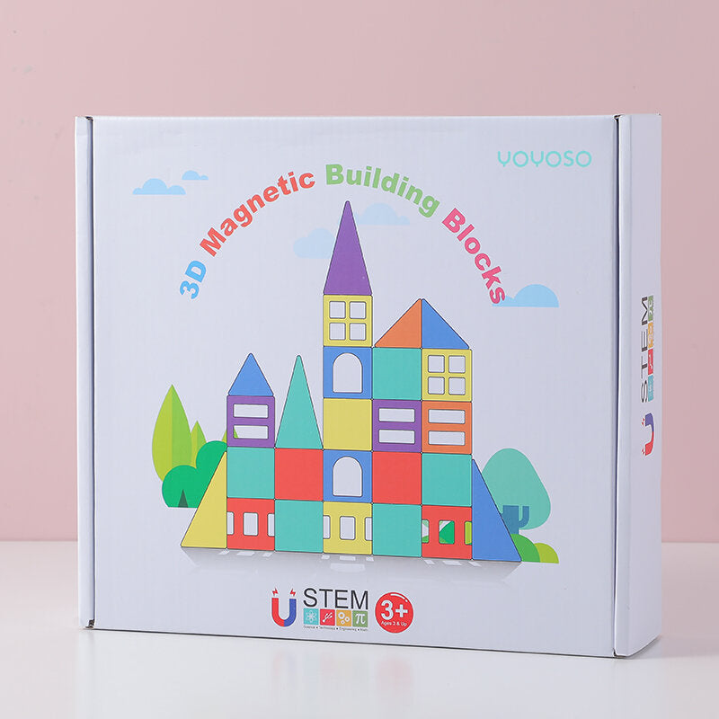 Blocchi di costruzione per finestre colorate con magnete 3D 70 pezzi