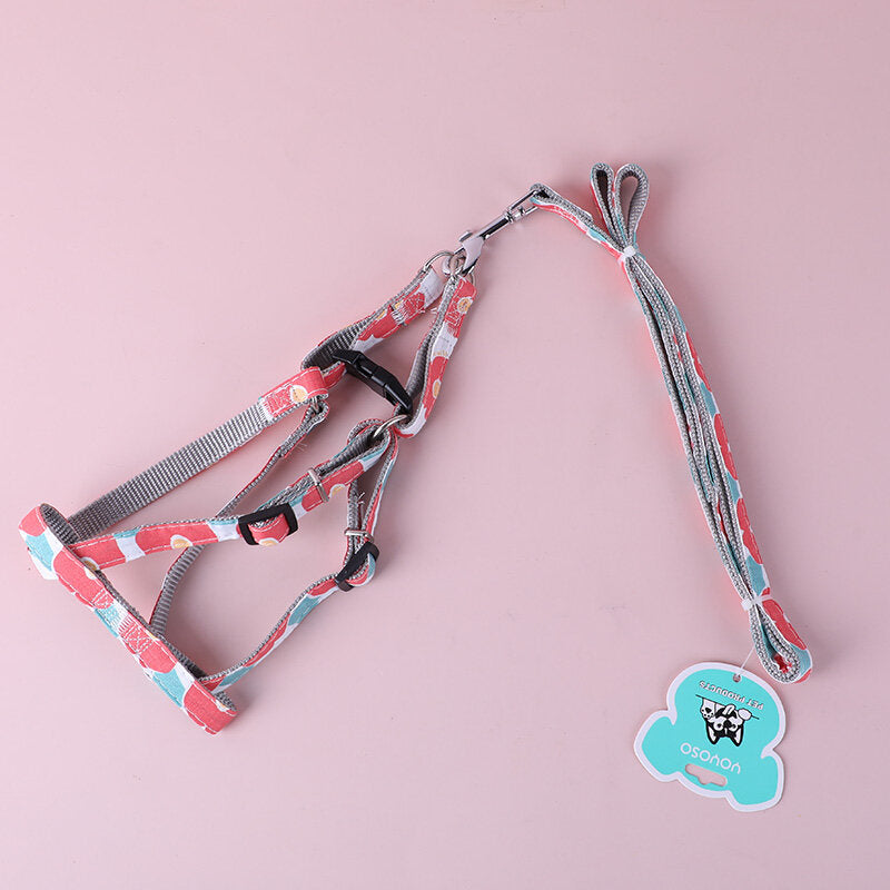 Pettorina e guinzaglio da 1,5 cm di fiori freschi di grandi dimensioni