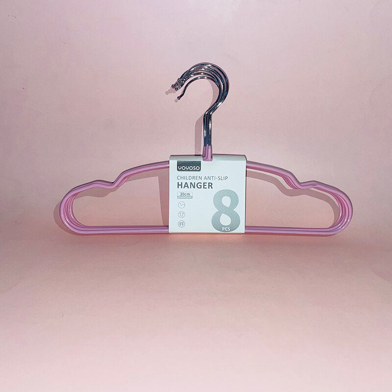Appendiabiti in metallo antiscivolo per bambini - Confezione da 8 pezzi - rosa