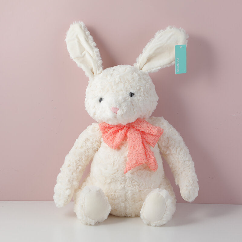Bambola coniglio con papillon - 45 cm (occhi di plastica)