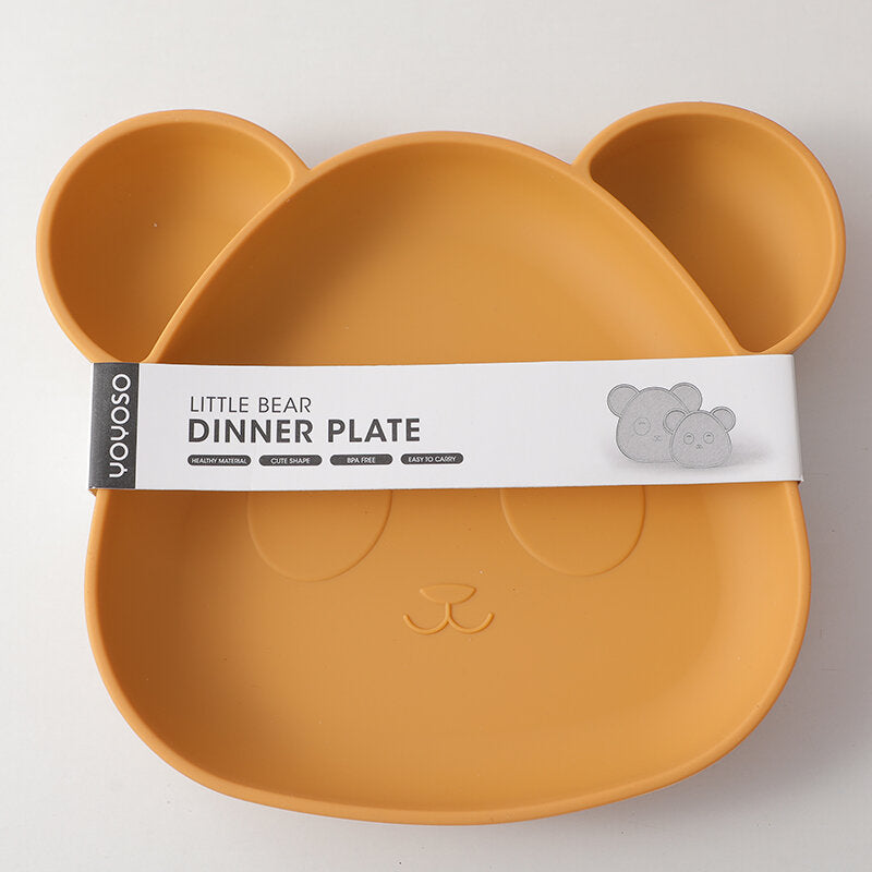 Piatto da pranzo a forma di orsetto, giallo