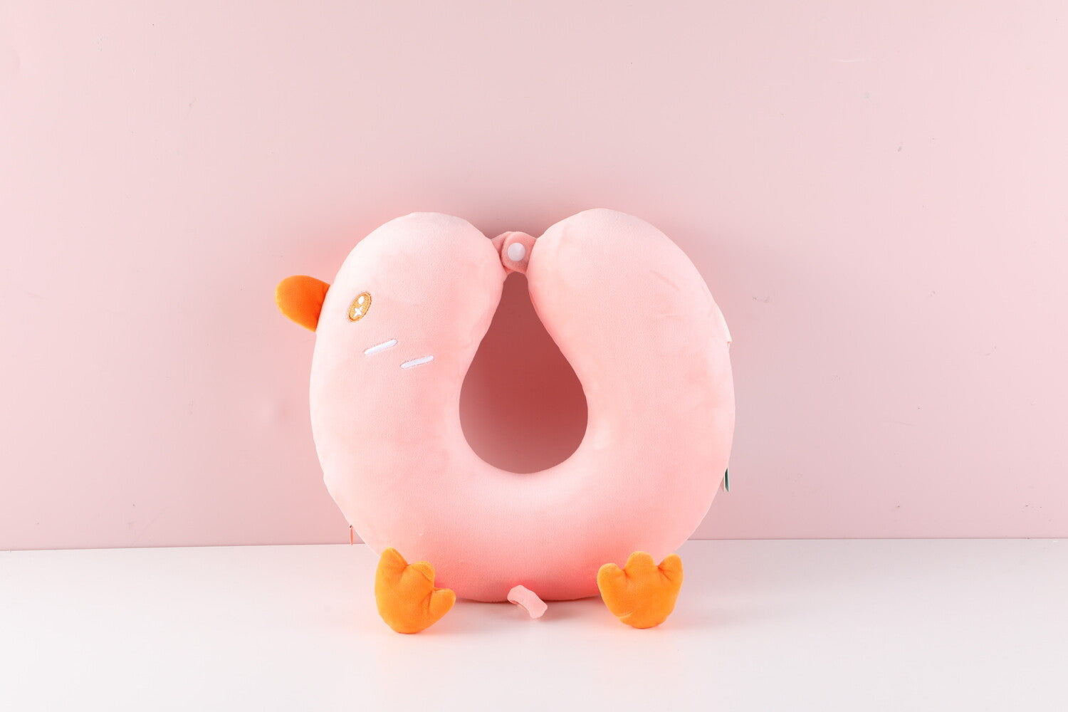 Cuscino a forma di U di anatra muta, rosa