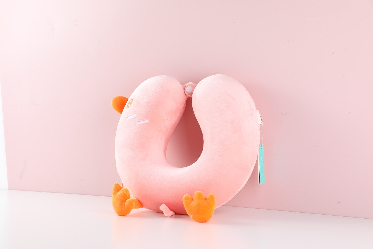 Cuscino a forma di U di anatra muta, rosa