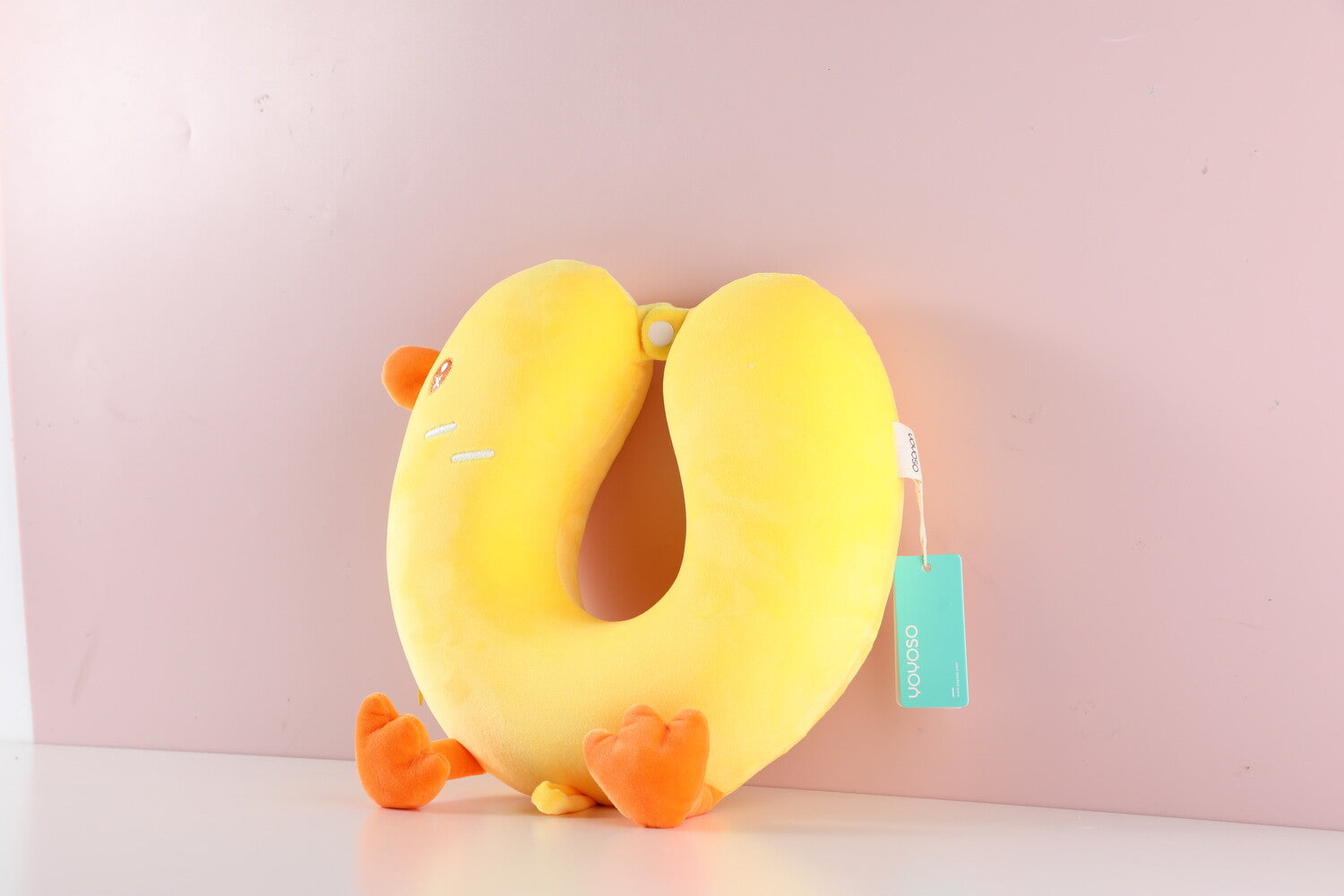 Cuscino a forma di U di anatra muta, giallo