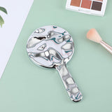 Specchio per il trucco di bellezza rotondo a increspatura d'acqua con maniglia