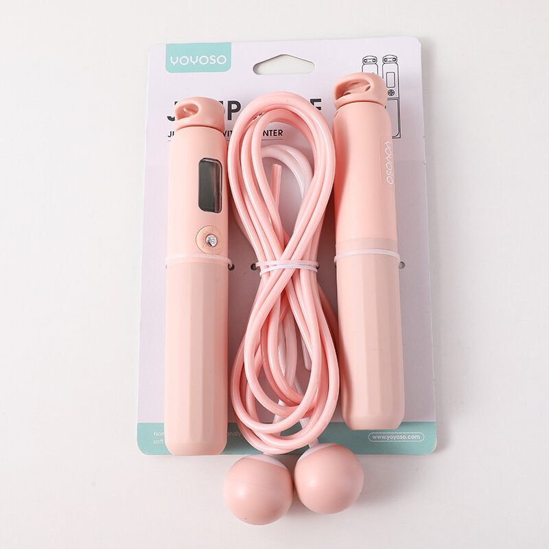 Corda di saltare elettronica per il conteggio con palline a doppio uso - rosa