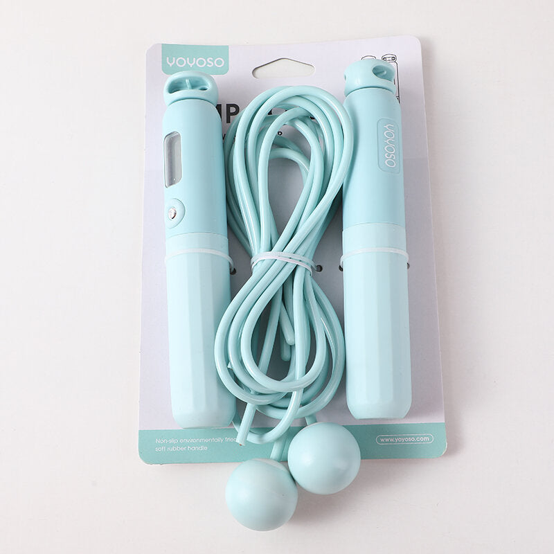 Corda di saltare elettronica per il conteggio con palline a doppio uso - blu