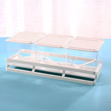 Scatola di condimenti da cucina indipendente semplice a 3 cubi, bianca