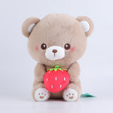 Bambola di orso marrone fragola seduto - 30 cm