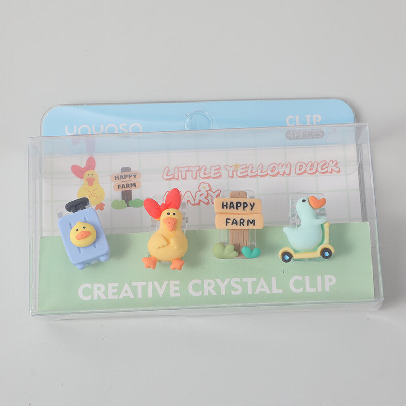 Clip di cristallo di diario di anatra 4 pezzi
