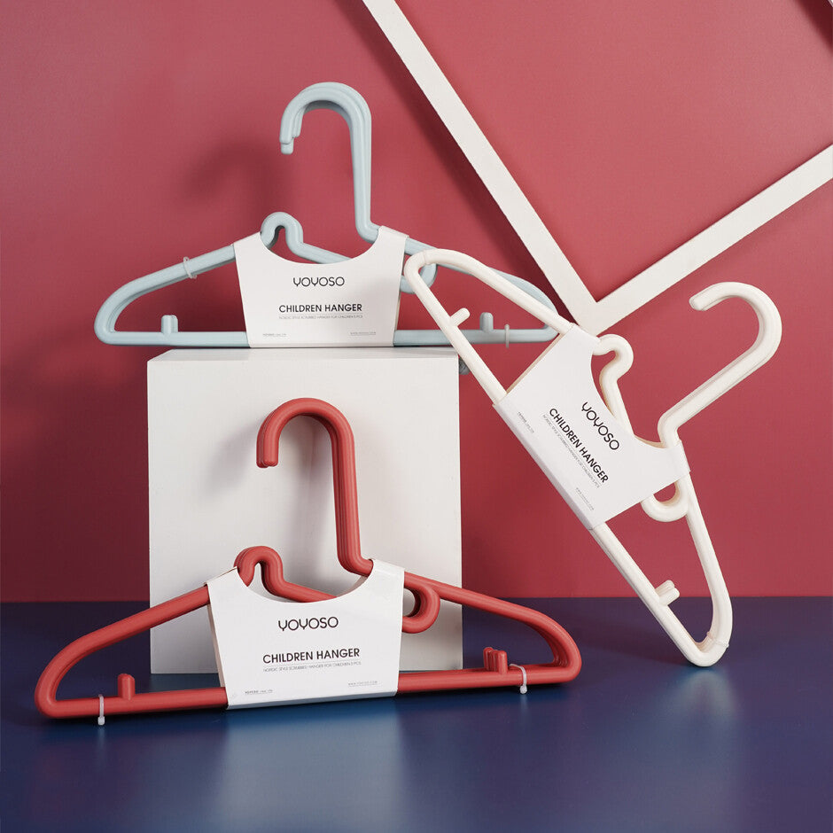 Gruccia stile nordico lavata per bambini 5 pezzi - rosso