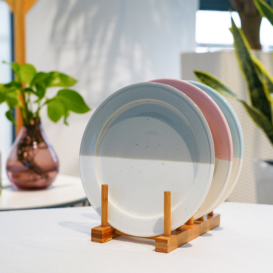 Piatto piano in ceramica 21cm-grigio