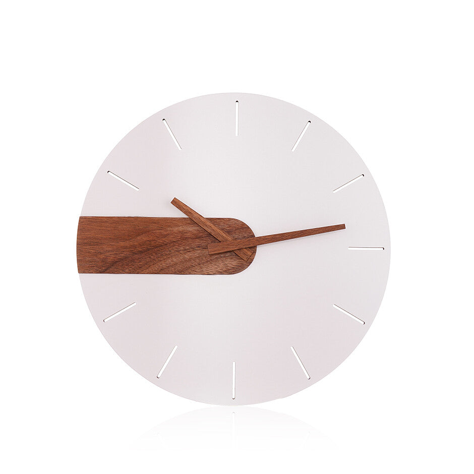 Semplice orologio da parete rotondo da 12 pollici - bianco