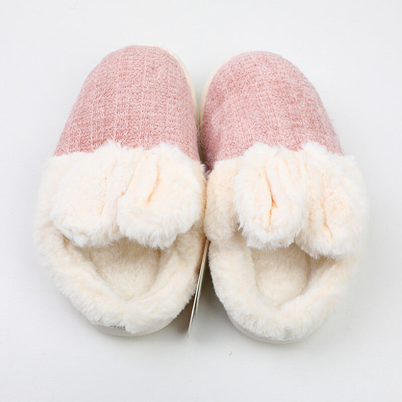 Simpatiche pantofole in cotone per bambini in filato di piume rosa 21