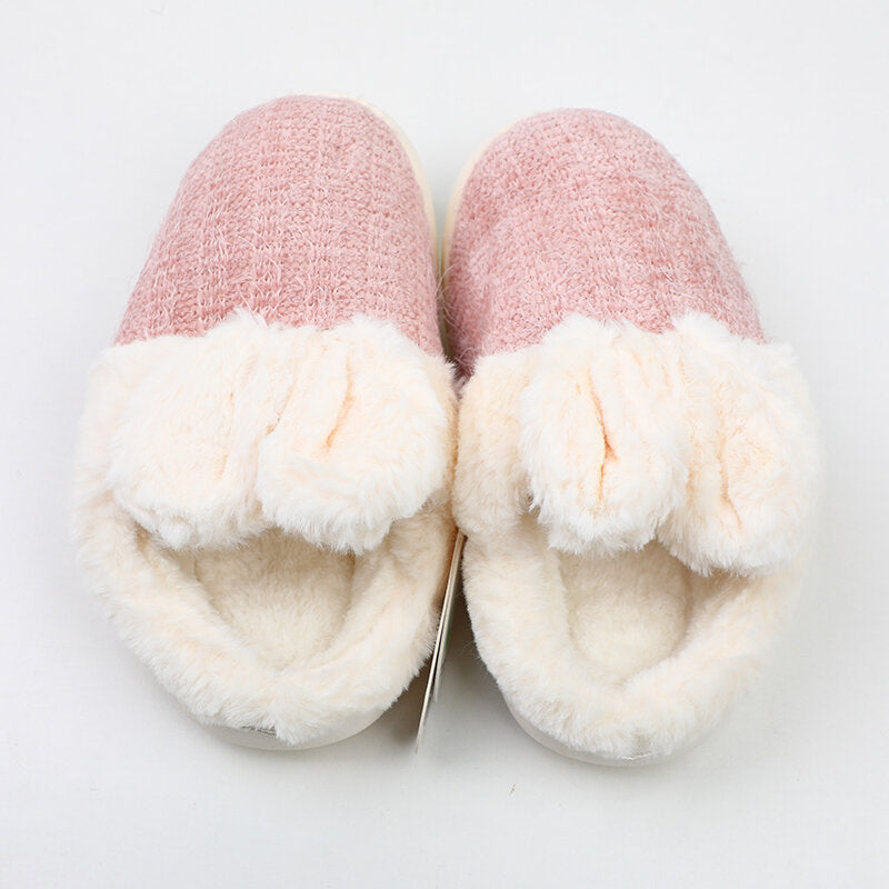 Simpatiche pantofole in cotone per bambini in filato di piume rosa 22