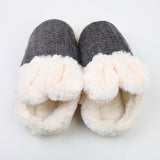 Simpatiche pantofole in cotone per bambini in filato di piume cartoon grigio scuro 21