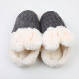 Simpatiche pantofole in cotone per bambini in filato di piume grigio scuro 22