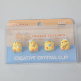 Pollo esploratore clip di cristallo 4pz