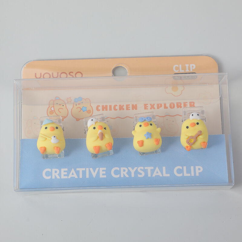 Pollo esploratore clip di cristallo 4pz