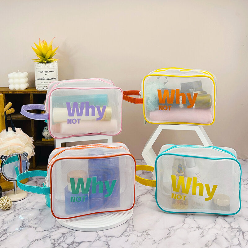 Lettera inglese semplice borsa cosmetica