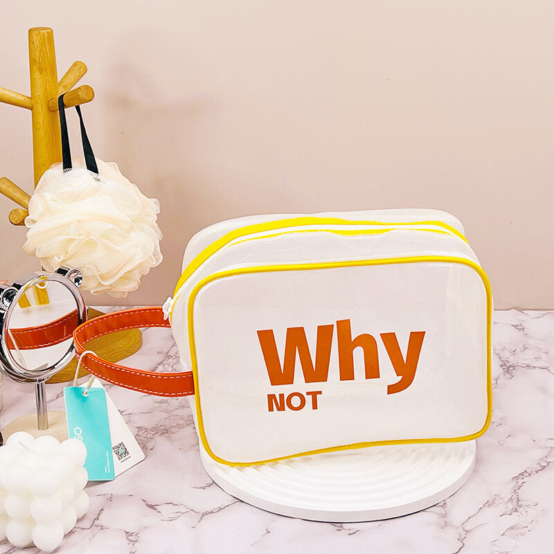 Lettera inglese semplice borsa cosmetica