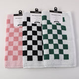 Asciugamano retrò a scacchiera in puro cotone