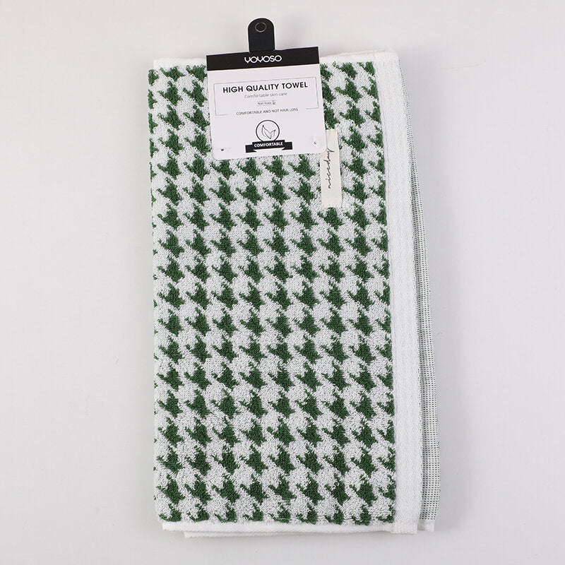 Asciugamano in puro cotone pied-de-poule retrò