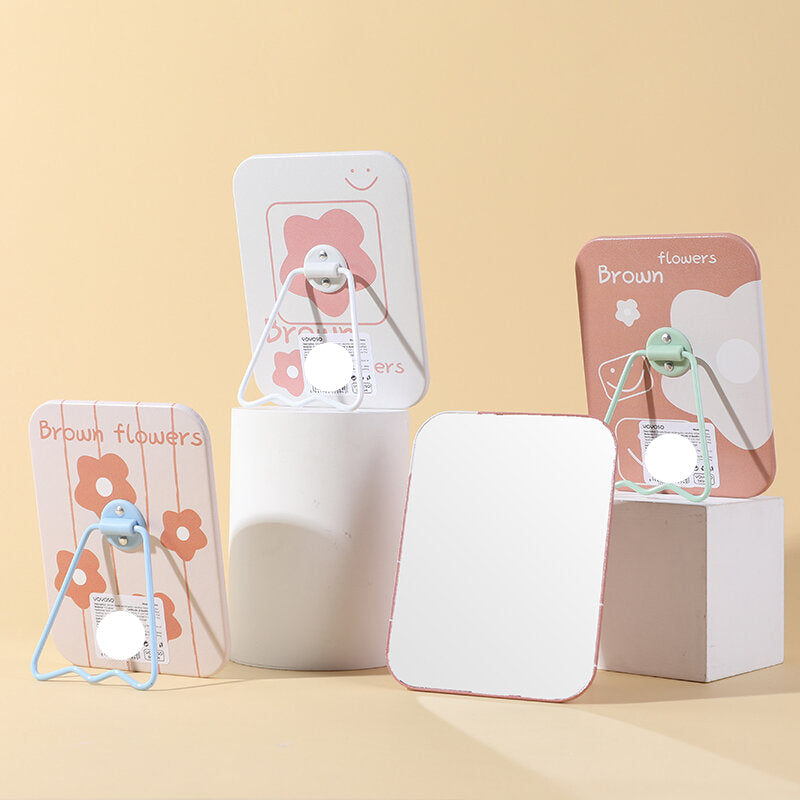 Specchio da tavolo creativo rettangolare a fiore semplice-1Pz