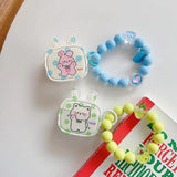 A4 graffiti di coniglio con catena Custodia per auricolari wireless di seconda generazione