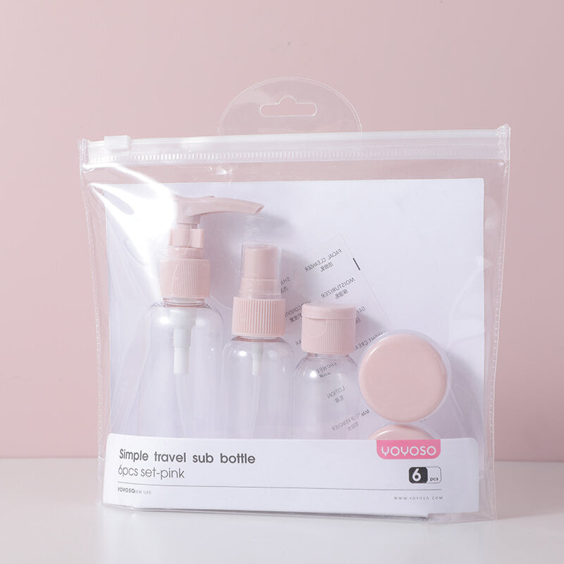 Set di sottobottiglie da viaggio semplici 6 pezzi - rosa