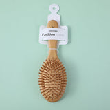 Pettine ovale di massaggio con aghi di bambù (manico in bambù pregiato)-ZH477-7