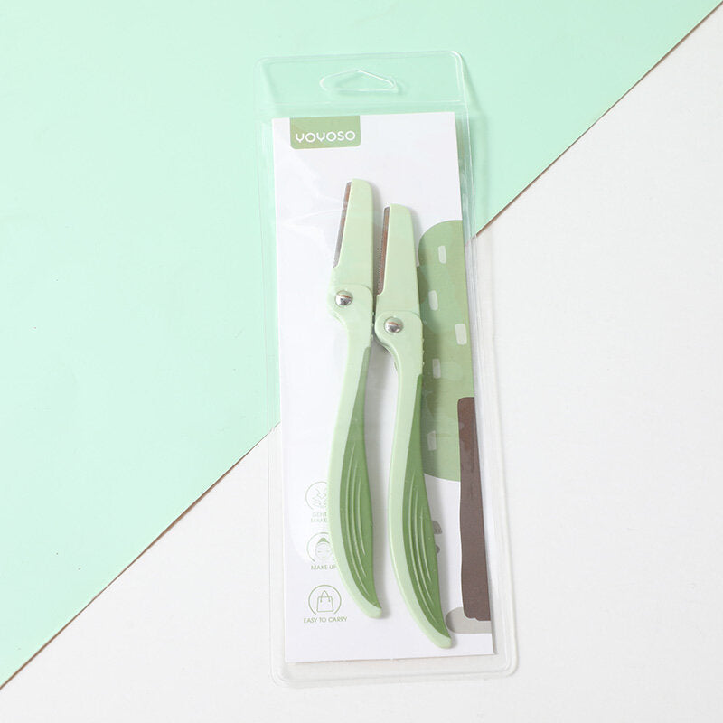 Set di 2 pezzi di rasoi di sopracciglia pieghevoli Premium